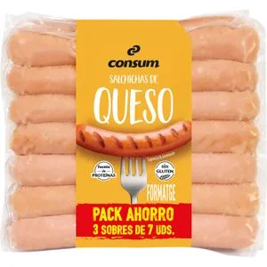 Salchichas con Queso 7 Unidades 3 X 140 Gr