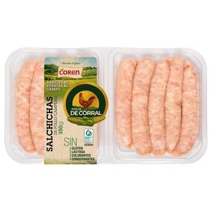 Bandeja de Salchichas de Pollo de Corral Coren 350 G.