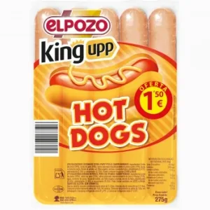 Salchicha Hot Dog King Upp Elpozo, sobre 275 G