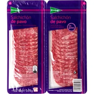 Salchichón de Pavo en Lonchas sin Gluten Pack 2 X 75 G  el Corte Ingles 150 G