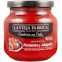 Salsa Dulce Pimiento Rojo y Jalapeño la V. Fabrica, Frasco 280 G