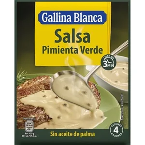 Salsa Pimienta Verde sin Aceite de Palma  Gallina Blanca 50 G