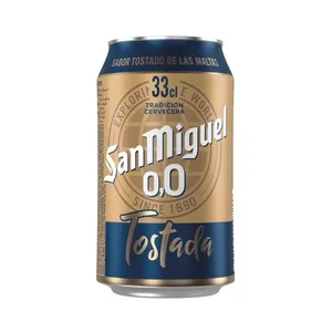 SAN Miguel Cerveza Tostada sin Alcohol (0,0% Vol.) Lata de 33 Cl. 330 ML
