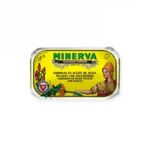 Sardina en Aceite de Oliva Picante con Encurtidos Minerva 85 G.