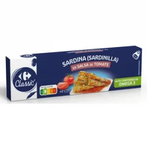 Sardinillas con Tomate Classic Carrefour Pack de 2 Unidades de 65 G.