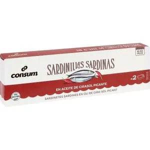 Sardinillas Picantes en Aceite de Girasol 2 X 65 Gr