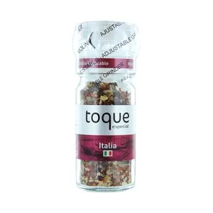 Toque Sazonador Italia Ideal para Pizzas, Pastas, Pollo y Ensaladas Frasco de 43 G.