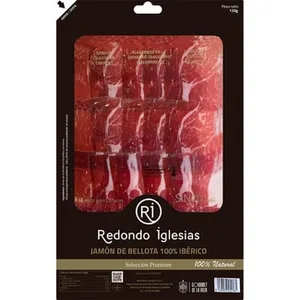 Selección Premium Jamón de Bellota 100% Ibérico en Lonchas sin Gluten sin Lactosa Redondo Iglesias
