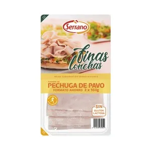 Serrano Fiambre de Pechuga de Pavo Cortada en Finas Lonchas Serrano 2 X 160 G. 320 G