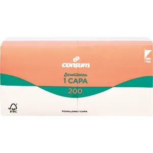 Servilleta 1 Capa Blanca 30x30 200unidad. 200 u
