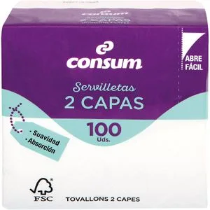 Servilletas 2 Capas Blanca 30x30 100 u