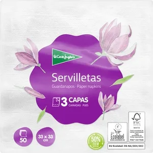 Servilletas Blancas 3 Capas 33x33 Cm el Corte Ingles