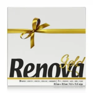 Servilletas de 2 Capas de Papel 39,5x39x5 Cm Renova Gold 20 Unid. -blancas
