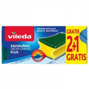 Set 2 Estropajos Salvauñas Antibacterias Vileda Plus