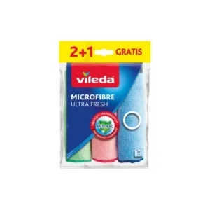 Set 3 Bayetas Multiusos Microfibras Antibacterias Vileda Microfibre Ultra Fresh