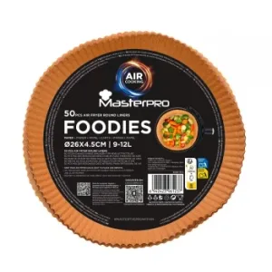 Set 50 Moldes de Papel para Freidora de Aire 26x4,5 Cm Masterpro Foodies