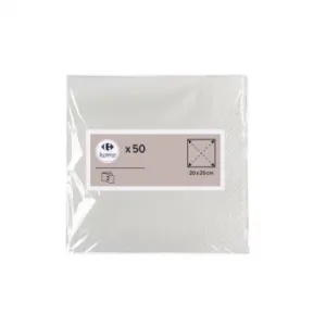 Set 50 Servilletas Blancas 2 Capas 20x20 Cm Carrefour Home