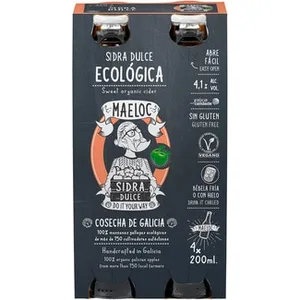 Sidra Dulce Cosecha de Galicia Ecológica Pack 4  Maeloc 20 CL