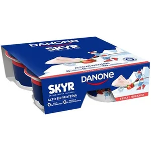 Skyr Fresa Alto en Proteína 0% Edulcorantes 0% M.g. Inspirado en Islandia Pack 4  Danone 100 G