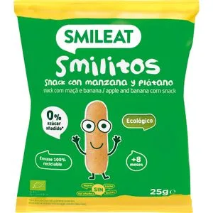 Snack Bio de Manzana, Plátano Smileat, Bolsa 25 G