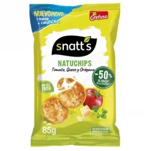 Snack de Tomate, Queso y Orégano Natuchips Snatt's sin Gluten 85 G.