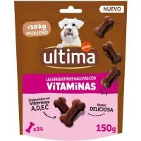 Snack Mini Galletas Vitaminas para Perro Ultima, Paquete 150 G