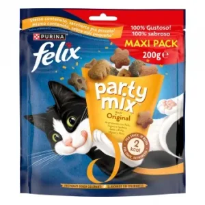 Snack Pollo, Hígado y Pavo para Gato Purina Felix Party Mix Original 200 G