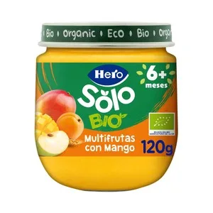 Hero Solo Bio Tarrito de Multifrutas con Mango Ecológicas, a Partir 6 Meses 120 G.