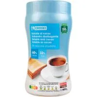 Soluble de Cacao sin Azúcares Añadidos Eroski, Bote 400 G
