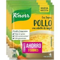 Sopa de Pollo con Cabello de Ángel Knorr, Pack 3x68 G