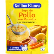 Sopa de Pollo con Maravilla Gallina Blanca sobre