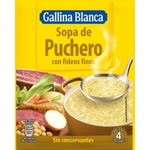 Sopa de Puchero con Fideos Finos  Gallina Blanca 72 G