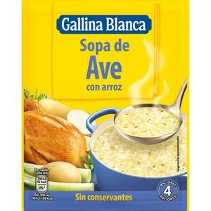 Sopa Deshidratada Ave y Arroz sobre 80 Gr