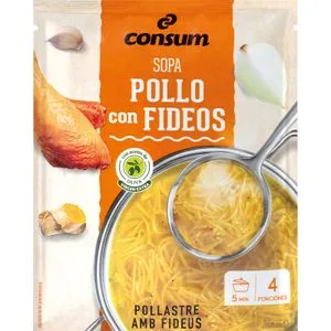 Sopa Pollo con Fideos sobre 66 Gr