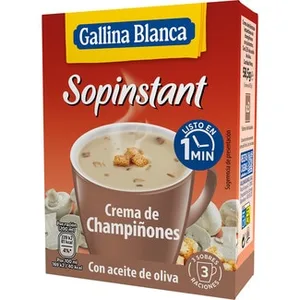 Sopinstant Crema de Champiñones con Picatostes Pack 3  Gallina Blanca 57 G