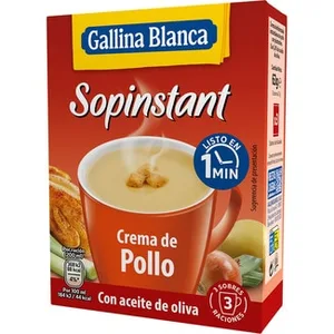 Sopinstant Crema de Pollo con Picatostes 3 Sobres  Gallina Blanca 63 G