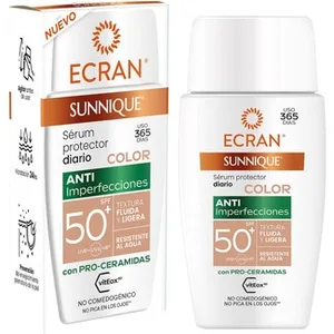Sunnique Sérum Protector Facial Diario con Color Spf-50+ Resistente al Agua Textura Fluida y Ligera Ecran