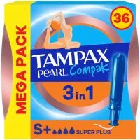 Tampones Super Plus Tampax Compak Pearl, Caja 36 Uds