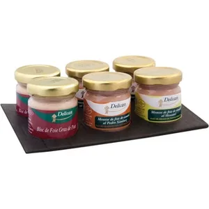 Surtido Variado de Foie Gras Pack 6 X 35 G sin Gluten Delicass 210 G
