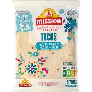 Tacos de Maíz y Trigo 8 Unidades 200 Gr