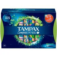 Tampón Compak Pearls Super Tampax, Caja 36 Uds.