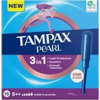 Tampón Super Plus Extra 3n1 Tampax Pearl Ultra, Caja 15 Uds