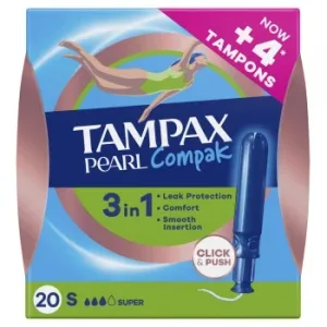 Tampones Super con Aplicador Pearl Compak Tampax 20 Ud.