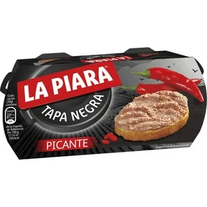 Tapa Negra Paté de Hígado de Cerdo Picante Pack 2  la Piara 73 G