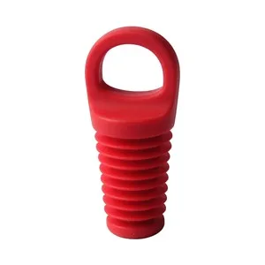 Tapón de Silicona para Botellas de Vino, Color Rojo, Actuel.