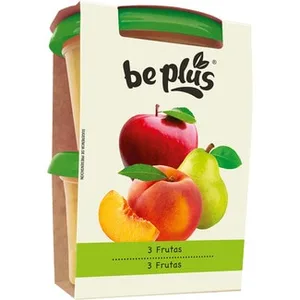 Tarrinas de 3 Frutas desde 4 Meses Pack 2x200g BE Plus