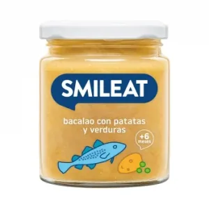 Tarrito de Bacalao con Patatas y Verduras desde 6 Meses Ecológico Smileat  230 G.