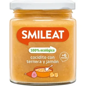 Tarrito de Cocidito con Jamón y Ternera 100% Ecológico sin Gluten desde 6 Meses  Smileat 230 G