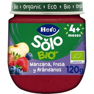 Tarrito de Manzana, Fresa y Arándanos Ecológico desde 4 Meses Hero Solo