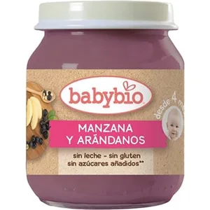 Tarrito de Manzana y Arándanos Ecológico sin Leche sin Gluten desde 4 Meses Babybio